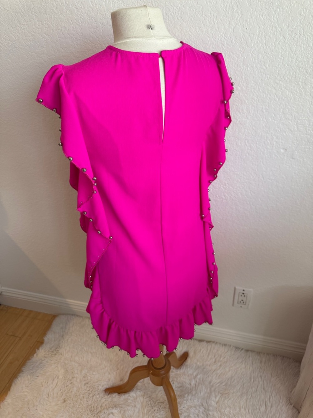 TCEC Bright Fuchsia Ruffle Sleeve Dress - Picture 3 of 5